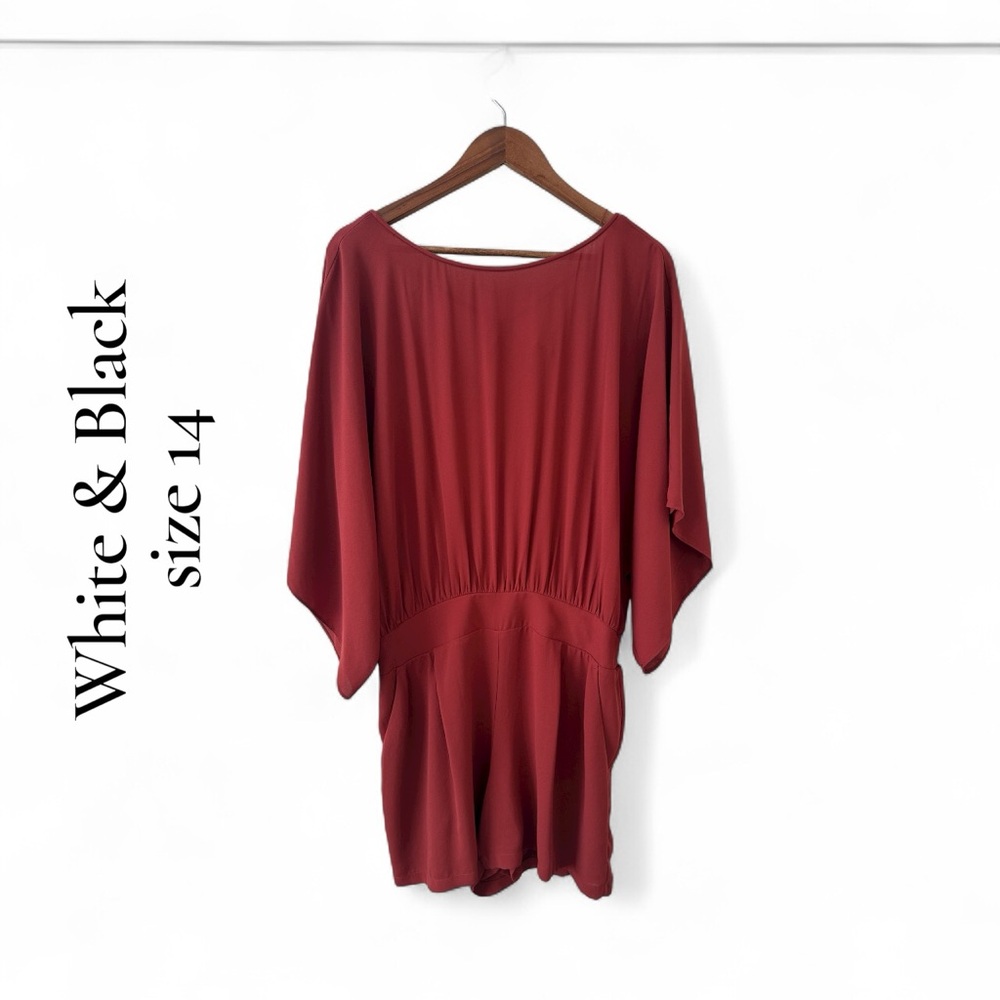 White House Black Market Rust Red Romper